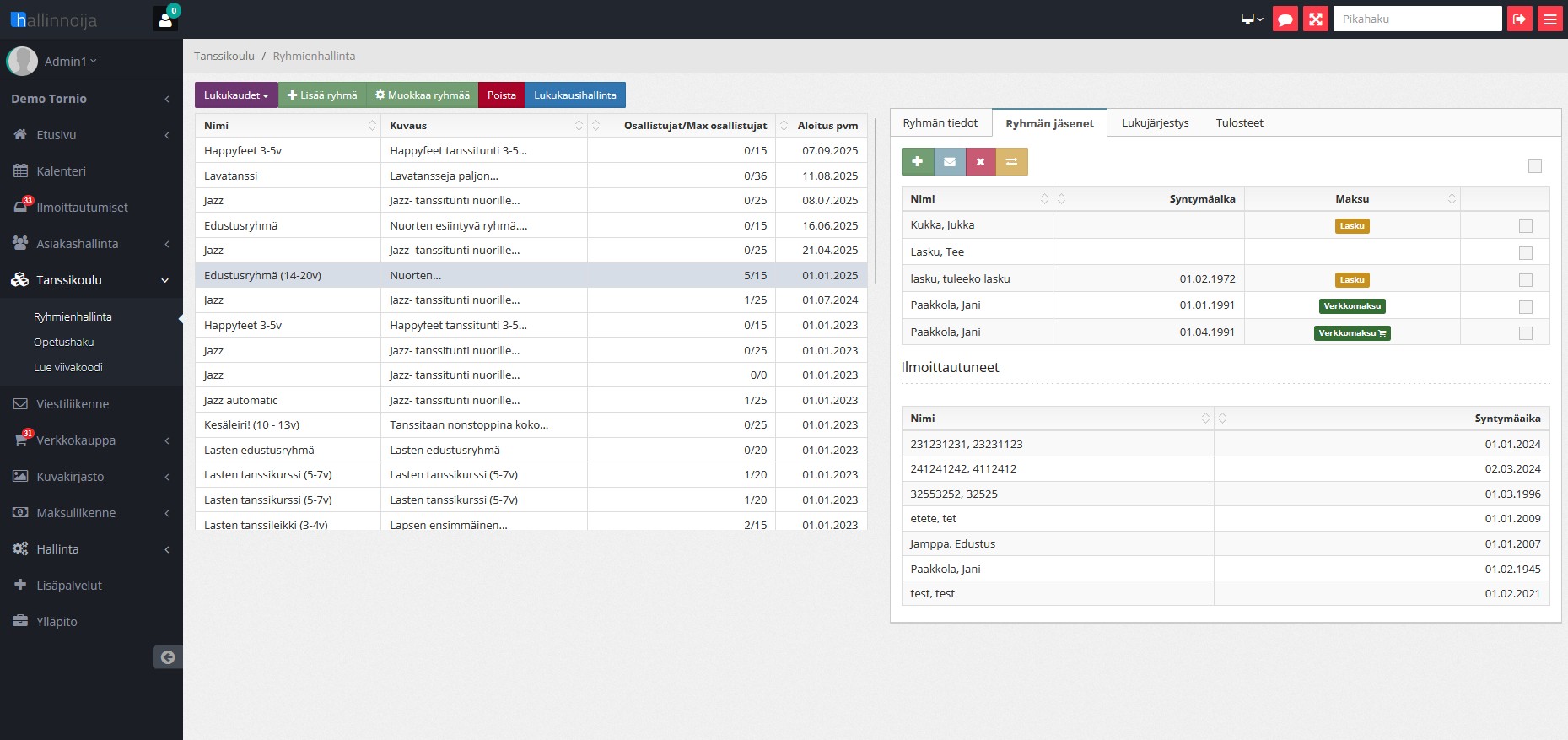 Kurssienhallinta - IlmoPro